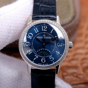 MG Factory Jaeger-LeCoultre من سلسلة المواعدة ، ساعة نسائية أوتوماتيكية ميكانيكية (لوحة زرقاء) مرصعة بالماس