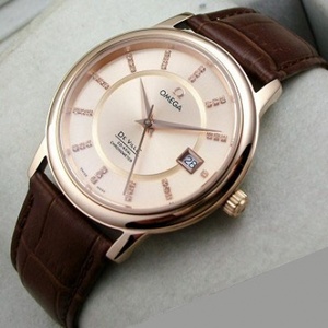 Swiss Omega OMEGA Diefei 18K Gold Automatic Mechanical Back Belt Men's Watch Gold Face Men's Watch Swiss Movement