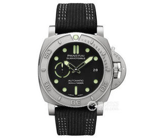 VS Panerai 984 القطر: 47 مم ، ساعة بانيراي 2019 رائعة العمل بحزام ألياف الراتنج للرجال.