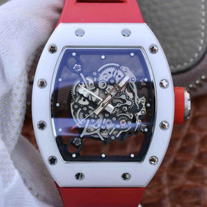 RM Factory Richard Mille RM055 ساعة ميكانيكية أوتوماتيكية للرجال من السيراميك بشريط من السيراميك.