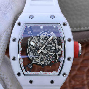 RM Factory Richard Mille RM055 ساعة ميكانيكية أوتوماتيكية للرجال من السيراميك بشريط سيراميك.