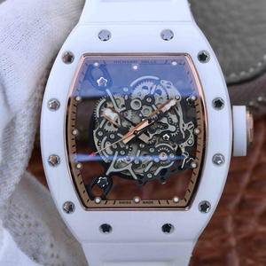 RM Factory Richard Mille RM055 ساعة ميكانيكية أوتوماتيكية للرجال من السيراميك بشريط سيراميك.