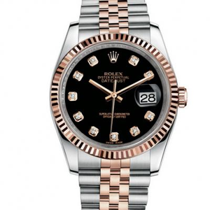 N مصنع النسخة المتماثلة Rolex 116231-0056 Datejust 36mm ارتفع الذهب 14k الذهب محايدة ساعة ميكانيكية.