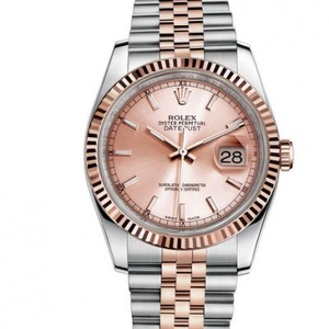 رولكس طبق الاصل مصنع N 116231-0062 Datejust 36 ملم 14k حقيبة روز الذهب للجنسين ووتش.