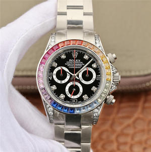 Rolex Daytona-116598RBOW Series Cosmic Chronograph Function Men's Mechanical Watch Rainbow Circle Black Surface