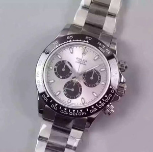 Rolex Cosmic Timepiece Daytona v6s version ، 40mm القطر العلوي وجه الباندا ، 4130 حركة ميكانيكية أوتوماتيكية بالكامل ، الفولاذ المقاوم للصدأ ، رجال.