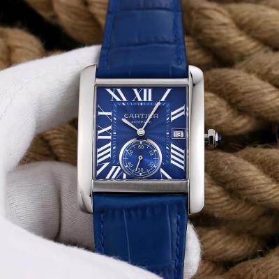 BF factory Cartier tank series Andy Lau's same mechanical men's watch blue model - إضغط الصورة للإغلاق