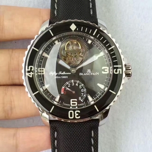 En til en kopi høj efterligning mekanisk mænds ur Blancpain 5025-3630-52 50? Ægte tourbillon mænds urur