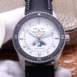 TW Blancpain Halvtreds Søgninger Series 5054 Rose Gold Blue Face Moon Fase Mekanisk Mænds Watch