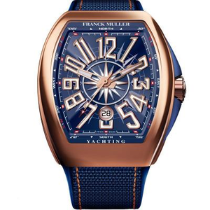 Franck Muller FM Vanguard Yachting V45? Båd serie rosa guld 44x54 mm1., læder