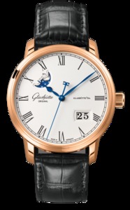 V9 Glashütte Original medlem Model 1-36-04, Double Jump Big Date Mænds Automatisk Mekanisk Watch, Rose Gold