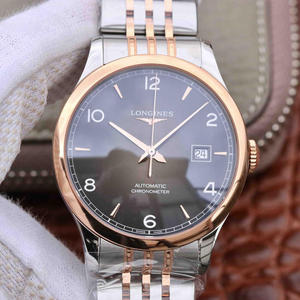 AF Longines Pioneer Series Mænds Mekanisk Watch Ny Style Slim Arc-formet sag sag kaffe ansigt mellem guld