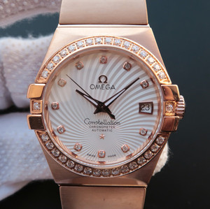Omega Constellation Series 123.20.35, rustfrit stål belagt 18k Gul Guld armbånd sag Mekanisk Mænds Watch
