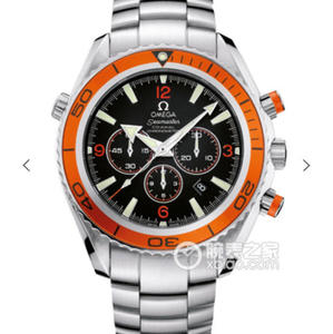Omega Seamaster Automatisk mekanisk kronograf 7750 Bevægelse Orange keramisk ring rustfrit stål rem mænds ur.