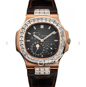 Patek Philippe sportsserie Nautilus 5724 diamant rose guld mænds mekaniske ur.