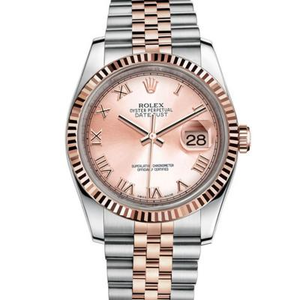 N fabrik Rolex 11623 Datejust serie 14 k guld rose guld 36 mm unisex ur.