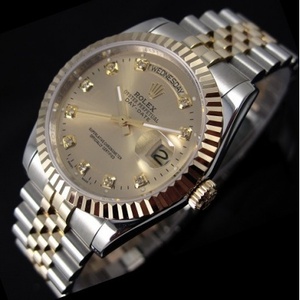 Schweiziske Rolex Rolex Collection Edition Automatisk Mekanisk Mænds Watch schweiziske ETA Bag 18K Gold Gold Face Diamond Scale Single Kalender Mænds Watch