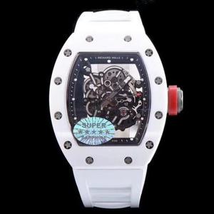 KV Taiwan Factory RM055 White Pottery Series Net Red Hot Style Mænds Mekanisk Watch White Tape