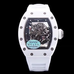 KV Taiwan Factory RM055 White Pottery Series Net Red Hot Style Mænds Mekanisk Watch White Tape