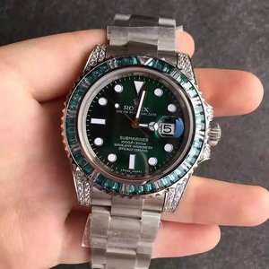 N fabrik Rolex v7 version grønne vand spøgelse grøn diamantring tilpasset version super lysende n fabrik nyt produkt