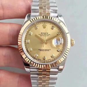 Rolex Datejust 41MM New Edition Folding Buckle i N Factory Gold Face Diamond Mænds Mekanisk Watch (Gold Type)