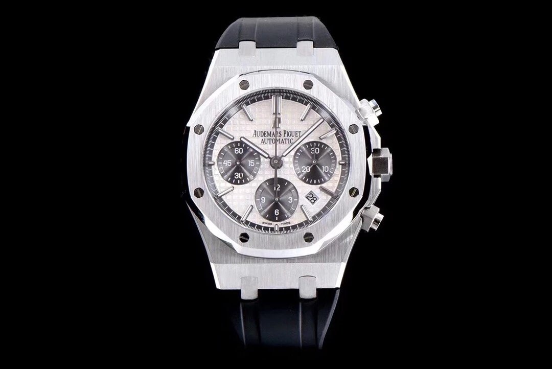 JH Opgraderet AP Royal Oak Series AISA7750 Automatisk Kronograf Movement Belt Watch Mænds Watch - Klik på billedet for at lukke