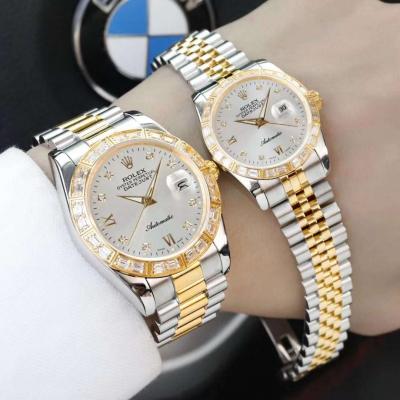 Rolex Datejust Series Couple Mænds og kvinders mekaniske Diamond Parret ure (Enhedspris) - Klik på billedet for at lukke