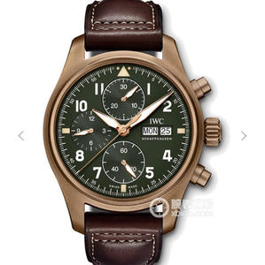 ZF IWC Spitfire Pilot es Chronograph Bronze Uhr IWC IW387902 Korrigieren Sie alle Mängel der Marktversion