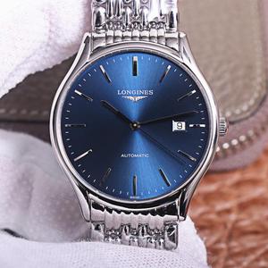 Longines prächtige Serie L4.921.4 dauerte zehn Monate des Einfallsreichtums, ultradünne Stahlband Herren mechanische Uhr blaue Oberfläche