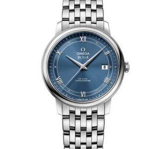 GP Factory Omega New De Ville Serie Stahlband Herren Mechanische Uhr Blaue Oberfläche Neueste aktualisierte Version