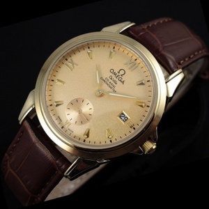 Schweizer Uhrwerk hohe Imitation Omega De ville Serie 18K gold gold Gesicht automatische mechanische unabhängige gebrauchte Herrenuhr Schweizer Uhr Hong Kong montiert