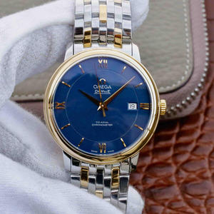 TW Omega New De Ville Serie Herren Klassische Mechanische Uhr Blau Oberfläche