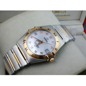 Schweizer berühmte Uhr Omega OMEGA Constellation Serie Tasche 18K rose gold automatische mechanische weiße Perlmutt Gesicht Herrenuhr Schweizer Uhr Hong Kong Montage