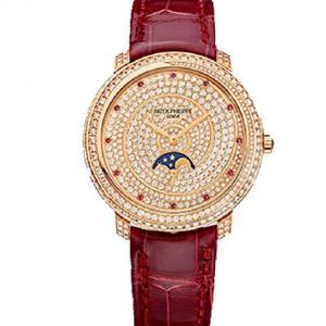 Eins zu eins Präzisionsimitation Patek Philippe Complication Serie 4968 / 400R-001 Diamant Damen mechanische Uhr