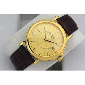 Schweizer Uhr feine Imitation Patek Philippe Uhr 18K Gold automatische mechanische Durchboden Herren uhr Gold Nudel Skala
