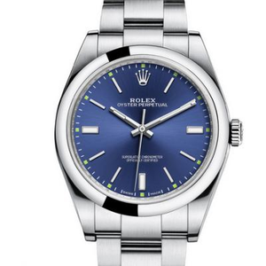 AR Rolex 114300-0003 Oyster Perpetual Series Mechanische Uhr mit blauem Gesicht