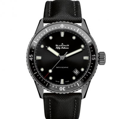 GF Factory Blancpain Fifty Xun 5000-0130-B52-B Men's Mechanical Black Watch New Top Reissue Watch - zum Schließen ins Bild klicken