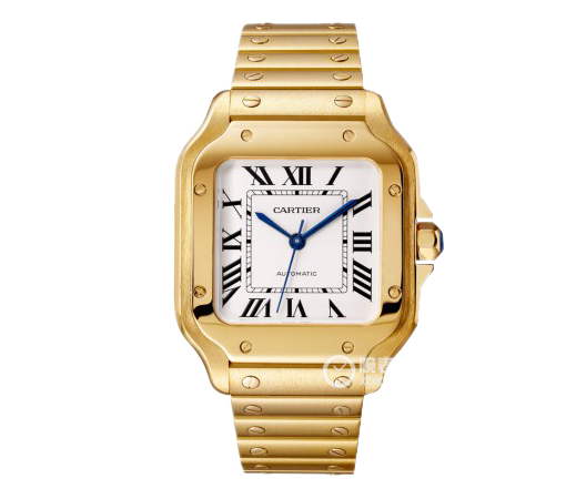 BV Cartier New Santos (Herren Groß) Fall: 316 Material Zifferblatt 18K Gold Uhr - zum Schließen ins Bild klicken