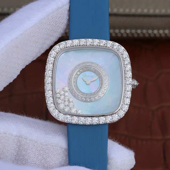 KG Chopard (Chopard) HAPPY DIAMONDS Serie 204368-1001 Damen quadratische Uhr Neuauflage - zum Schließen ins Bild klicken