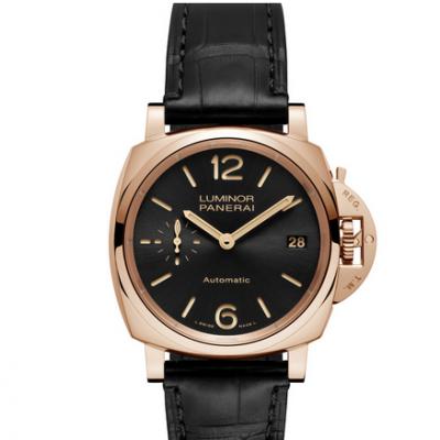 VS Panerai pam908 elegante klassische Rotgold Uhr Herren Uhr Lederarmband automatische mechanische Uhr - zum Schließen ins Bild klicken