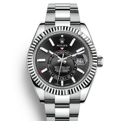 Neu gravierte Rolex Oyster Perpetual SKY-DWELLER Serie m326934-0005 Herren mechanische Uhr schwarze Nudel Stil Bar Skala - zum Schließen ins Bild klicken
