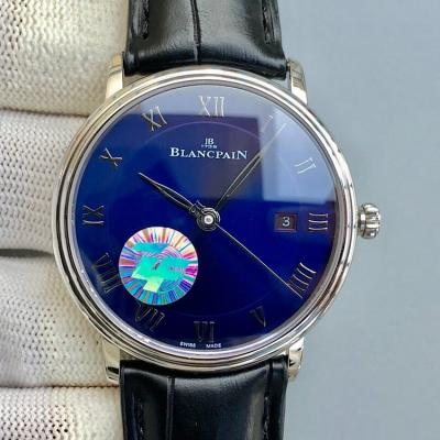 ZF Factory Blancpain 6551-1127-55B Weidennadel Roman Index Herren Mechanische Uhr Blaue Oberfläche - zum Schließen ins Bild klicken