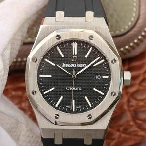 réplica de caucho de la serie Audemars Piguet Royal Oak 15400 equipada con una versión personalizada de Cal 9015 modificado ultrafino. Movimiento automático 3120.