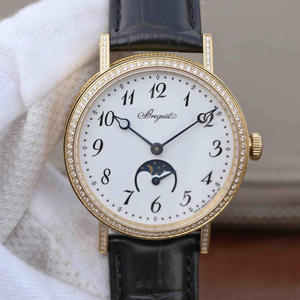 TW Fábrica Breguet Moon Phase Classic 9087BB/29/964 Hombres Mecánico Automático 18K reloj de diamante de oro.