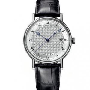 MKS fábrica Breguet clásica serie 5177 hombres mecánico blanco malla de cuero de caimán.