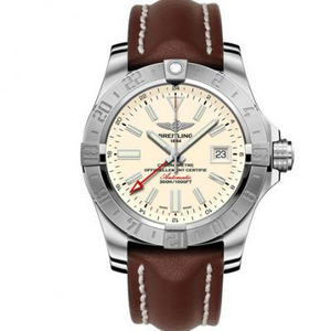 GF Factory Breitling Avenger II A3239011 World Time Watch (Avenger II GMT) Color blanco beige cara