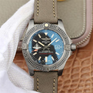 TW Breitling Avengers Blackbird con diamantes negros Caja de titanio original Reloj mecánico para hombre Correa de nylon