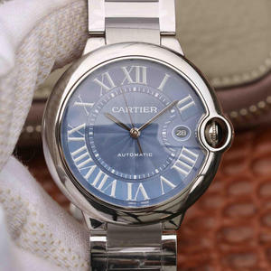 CR Factory Cartier Blue Balloon Series Hombres Mecánico Reloj Automático Banda de Acero Azul 42mm