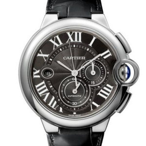 multicolor Cartier azul globo serie W6920052 reloj mecánico para hombre versión de acero blanco con cara negra.