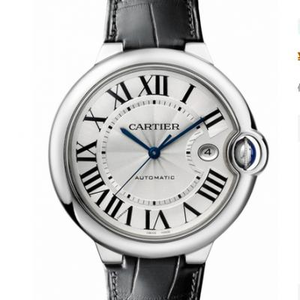 Original Cartier Blue Balloon Series Hombres 42mm Mecánico Cinturón Reloj ETA-2892 Movimiento